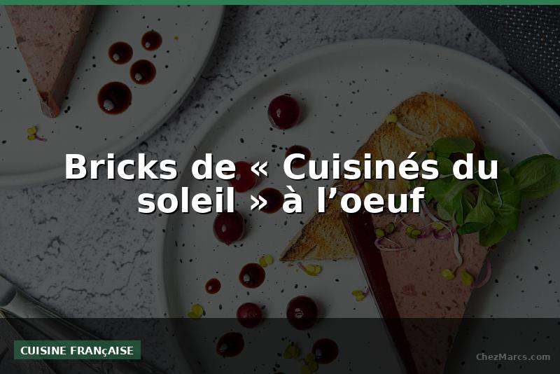 Bricks de « Cuisinés du soleil » à l’oeuf