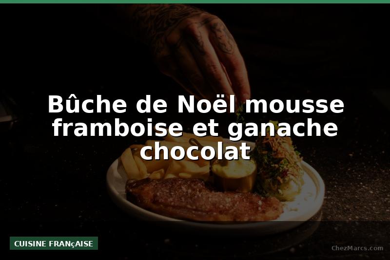 Bûche de Noël mousse framboise et ganache chocolat