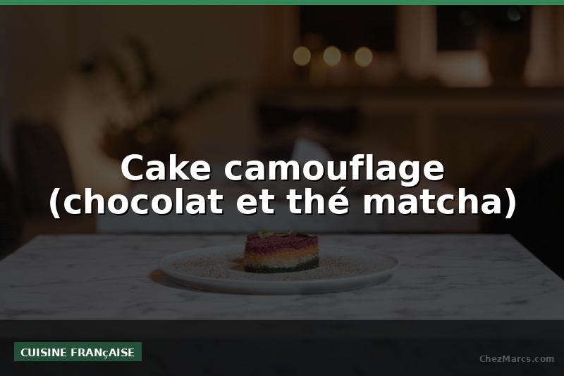 Cake camouflage (chocolat et thé matcha)