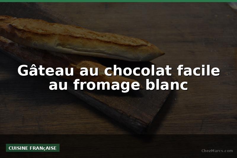 Gâteau au chocolat facile au fromage blanc