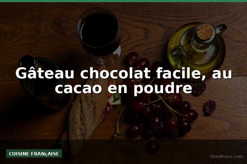 Gâteau chocolat facile, au cacao en poudre