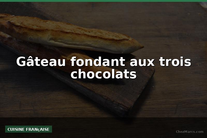 Gâteau fondant aux trois chocolats