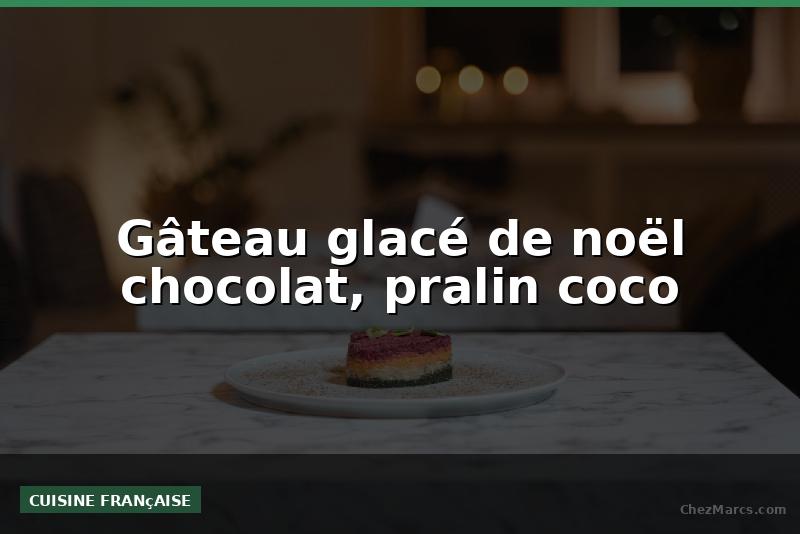 Gâteau glacé de noël chocolat, pralin coco