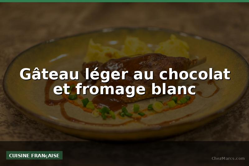 Gâteau léger au chocolat et fromage blanc