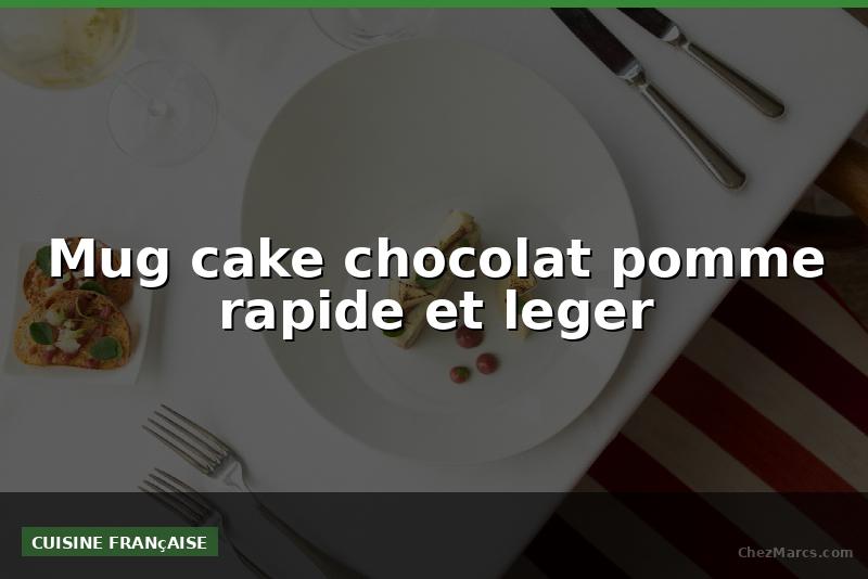 Mug cake chocolat pomme rapide et leger