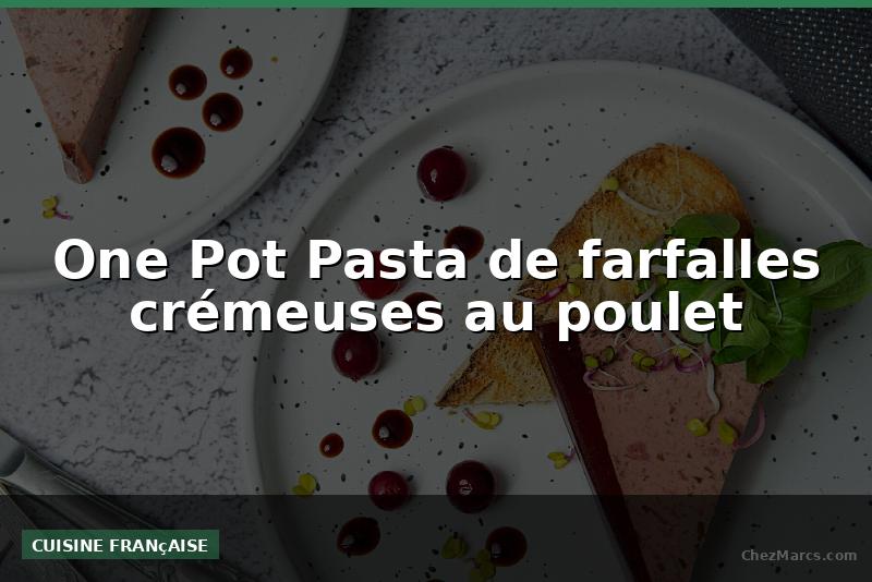 One Pot Pasta de farfalles crémeuses au poulet