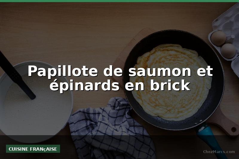 Papillote de saumon et épinards en brick