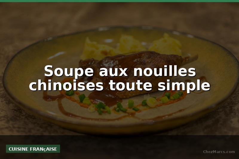 Soupe aux nouilles chinoises toute simple