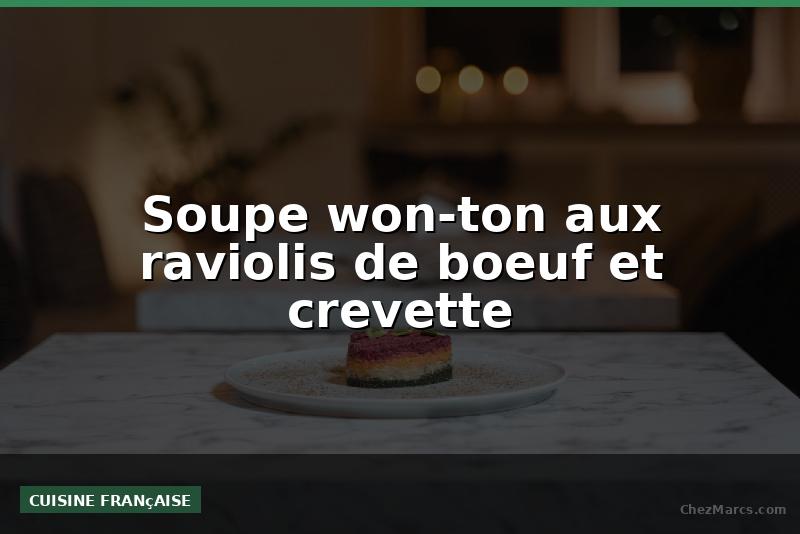 Soupe won-ton aux raviolis de boeuf et crevette