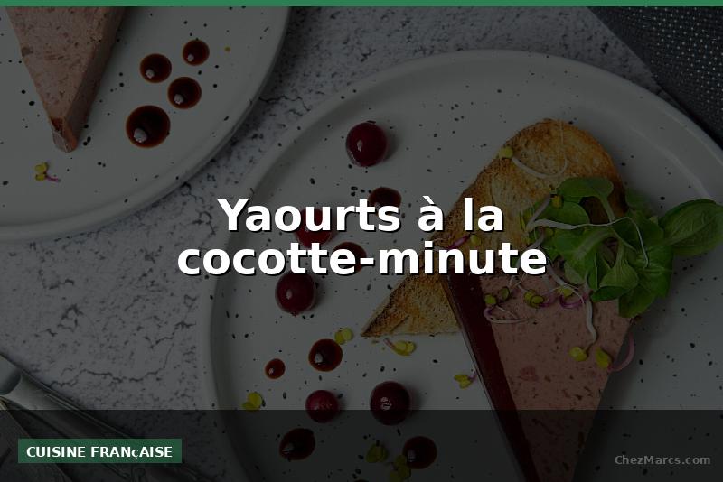 Yaourts à la cocotte-minute